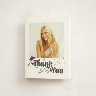 Grad party type Foil-Pressed Graduation Thank You Cards