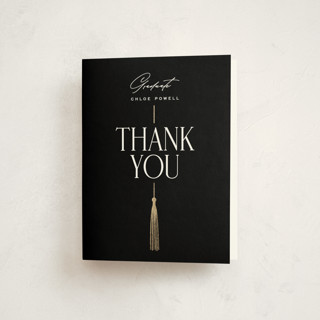 Stacked tassel Foil-Pressed Graduation Thank You Cards