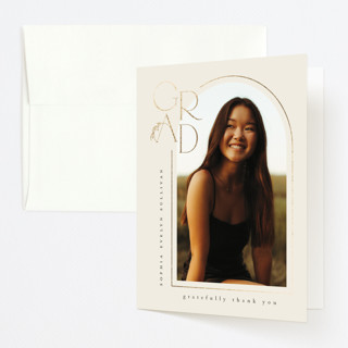 Grad lettering Foil-Pressed Graduation Thank You Cards