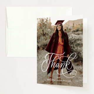 Script Grad Graduation Thank You Cards
