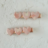 Pink Terrazzo Heart Hair Clip Set Hair Clip