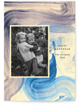 blue painting Hanukkah Cards