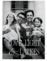 love, light, latkes Hanukkah Cards