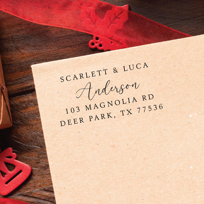 Couple Names Classic Address Stamp Self Inking Return Address Stamp