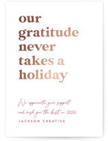 Always Grateful Foil-Pressed Business Holiday Cards
