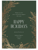 Gilded Edge Foil-Pressed Business Holiday Cards