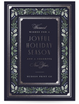 Festive Trim Foil-Pressed Business Holiday Cards