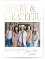 Merry & Grateful Foil-Pressed Business Holiday Cards