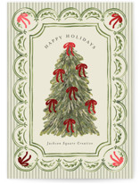 Holiday Bow tree Foil-Pressed Business Holiday Cards