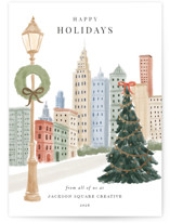 City Foil-Pressed Business Holiday Cards