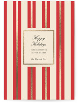 golden stripe Foil-Pressed Business Holiday Cards