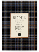 Grateful Plaid Foil-Pressed Business Holiday Cards
