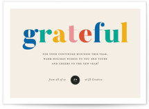 Colorful Grateful Business Holiday Cards