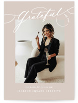 Gratitude script Business Holiday Cards