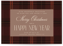 Timeless plaid Business Holiday Cards