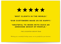 five-star client review Business Holiday Cards