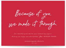 Because of you Business Holiday Cards