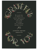 Gratitude greenery Business Holiday Cards