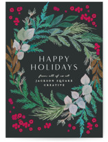 holiday wreath Business Holiday Cards