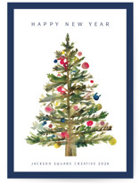 Watercolor Tree Business Holiday Cards