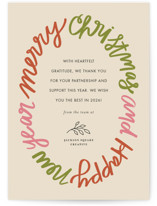 word wreath Business Holiday Cards
