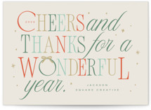Colorful Cheers Business Holiday Cards