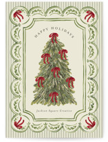 Holiday Bow tree Business Holiday Cards