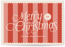 Striped Stamp Business Holiday Cards
