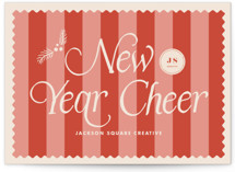 Striped Stamp Business Holiday Cards