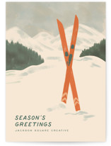 Vintage Ski season Business Holiday Cards