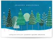 Snowy Trees Business Holiday Cards