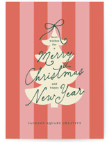 Merry Snowy Tree Business Holiday Cards