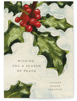 Painted Holly Business Holiday Cards