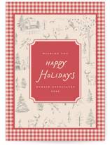 Cozy Toile Business Holiday Cards