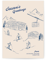 Vintage Ski trip Business Holiday Cards