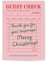 Guest Check Business Holiday Cards
