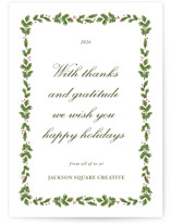 Greens and Gratitude Business Holiday Cards