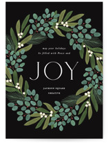 Winter Foliage Wreath Business Holiday Cards