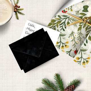 Mini Black Velvet Envelopes for Gift Cards (set of 10) Holiday Envelopes