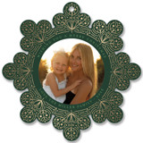 Scandinavian Snowflake Foil-Pressed Holiday Ornament Cards