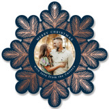 Tinsel Wreath Foil-Pressed Holiday Ornament Cards