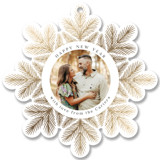 Tinsel Wreath Foil-Pressed Holiday Ornament Cards