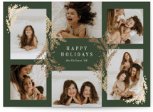 Gilded Greenery Foil-Pressed Holiday Cards