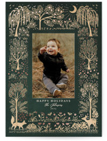 Forest under the moonlight Foil-Pressed Holiday Cards