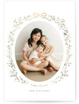 Ribbon & Wreath Foil-Pressed Holiday Cards