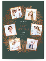 Wreath Foil-Pressed Holiday Cards