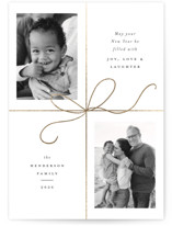 Bow Two Foil-Pressed Holiday Cards