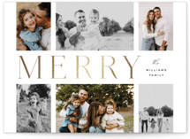 Gilded Lettering Foil-Pressed Holiday Cards