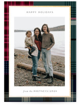 Antiqued Plaid Foil-Pressed Holiday Cards