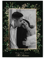 Framed Botanicals Foil-Pressed Holiday Cards
